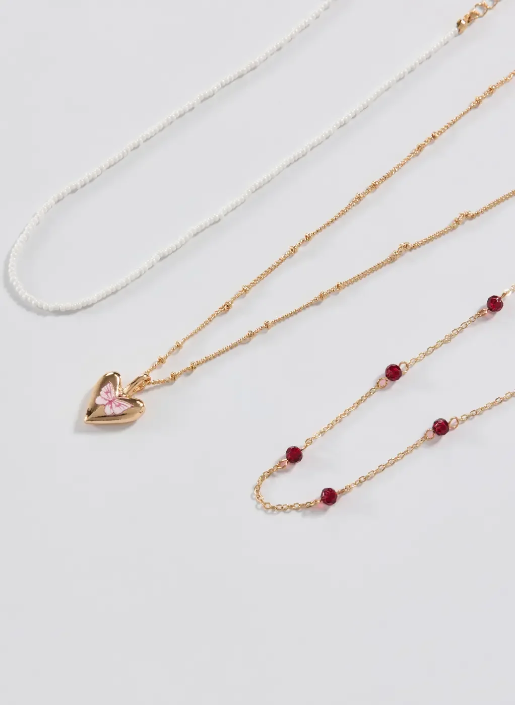 Conjunto 3 Colares Dourados Borboleta