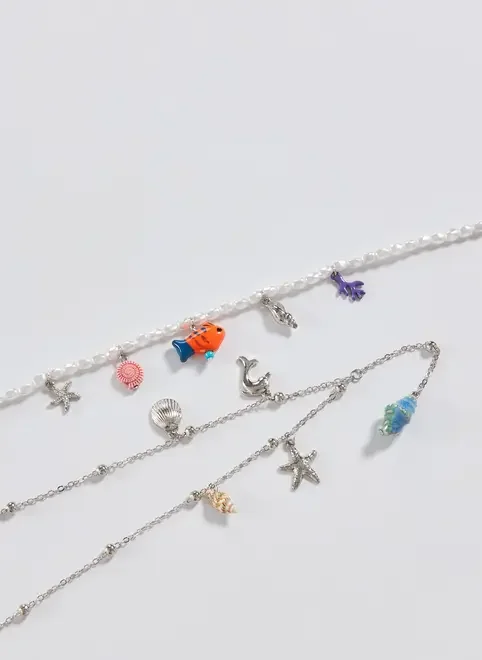 Conjunto 2 Colares Pérolas Artificiais Mar