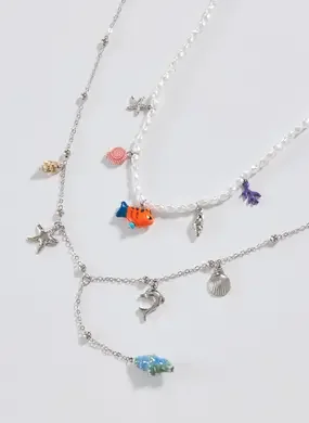 Conjunto 2 Colares Pérolas Artificiais Mar