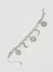 Pulseira Prateada Pingentes Sol E Lua