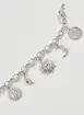 Pulseira Prateada Pingentes Sol E Lua
