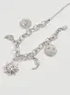Pulseira Prateada Pingentes Sol E Lua