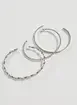 Conjunto Braceletes Torcidos Prateados