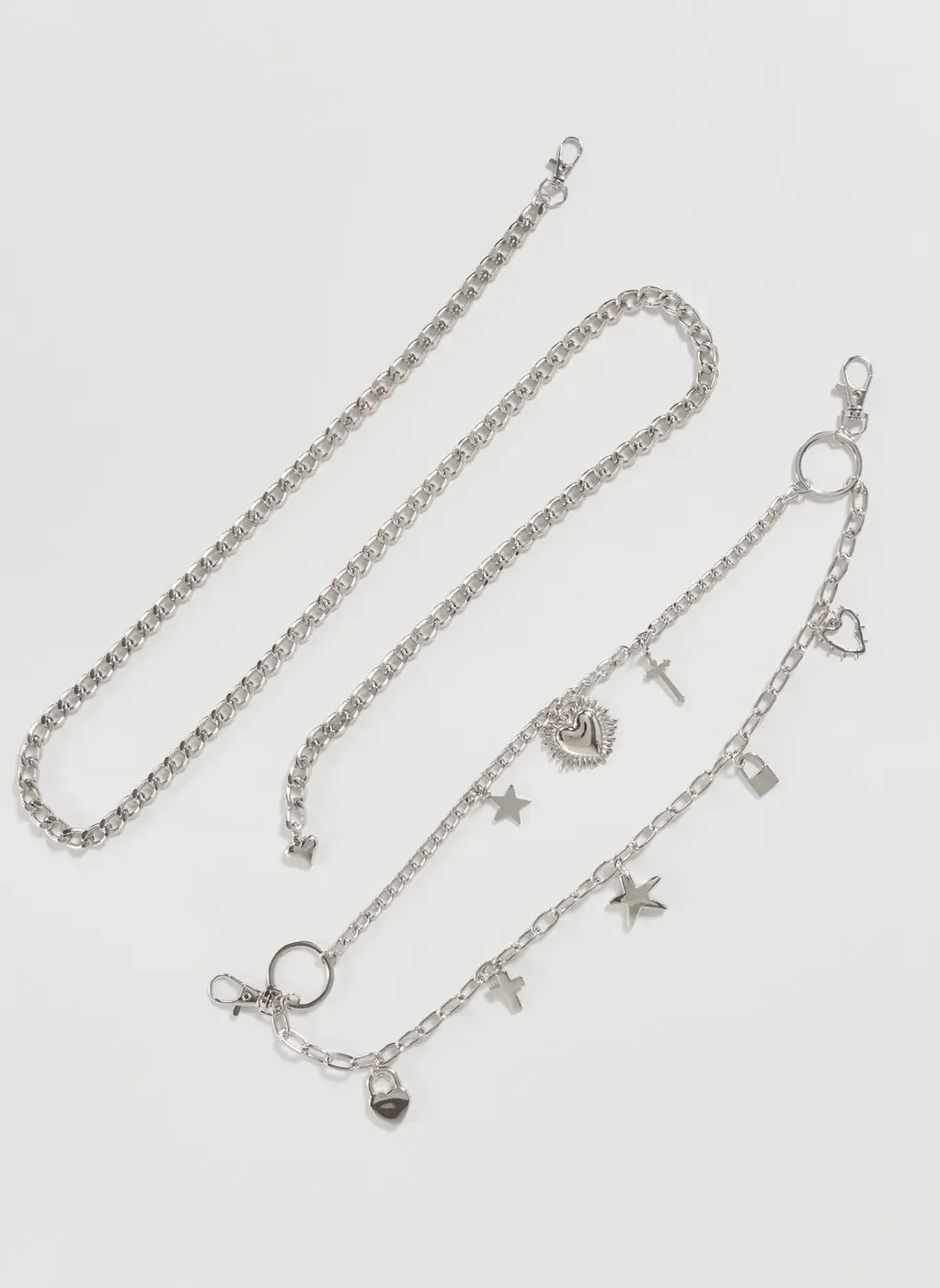 Cinto De Corrente Prateada Com Pingentes