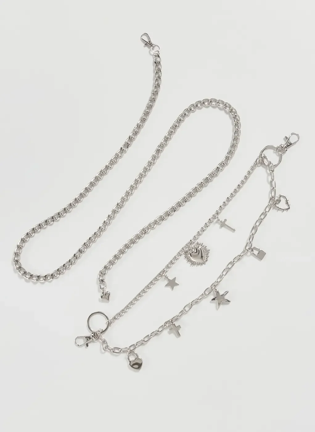 Cinto De Corrente Prateada Com Pingentes