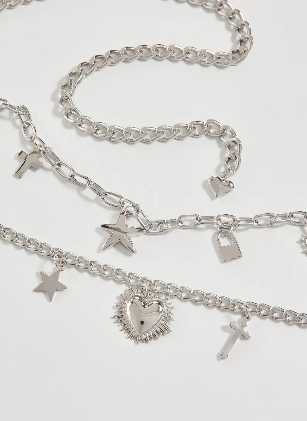 Cinto De Corrente Prateada Com Pingentes