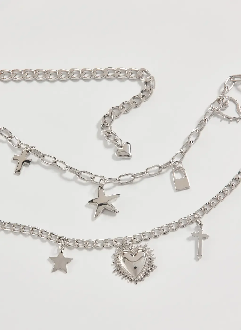 Cinto De Corrente Prateada Com Pingentes