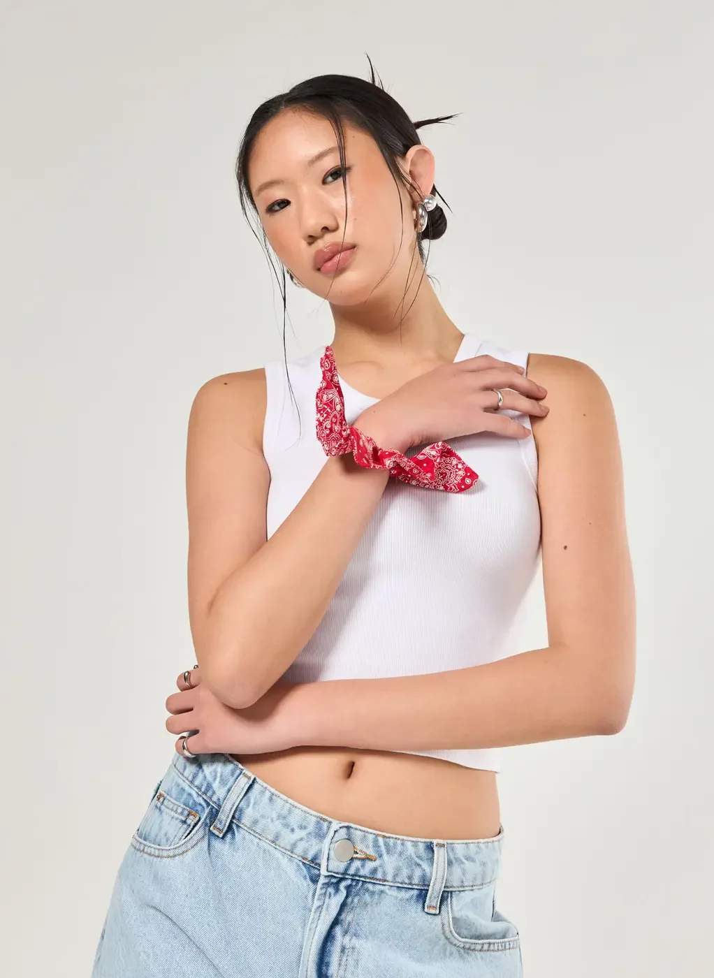 Scrunchie Vermelho Estampa Bandana