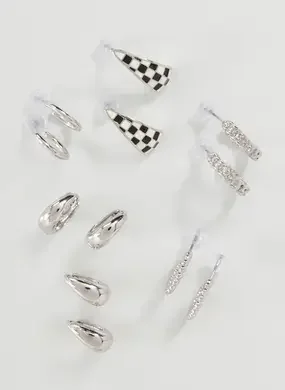 Conjunto Com 6 Brincos De Argola Pratedos