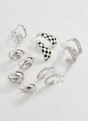 Conjunto Com 6 Brincos De Argola Pratedos