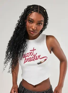 Regata Cropped Off-White Bico Heart Breaker