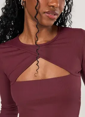 Cropped Manga Longa Recorte Frontal