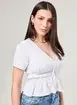 Blusa Manga Curta Off-White Lacinhos