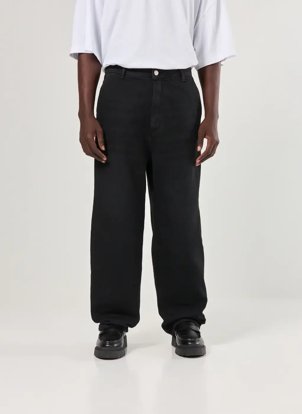 Calça Baggy Em Jeans Preto Circular