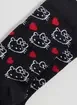 Meia Preta Hello Kitty Corações