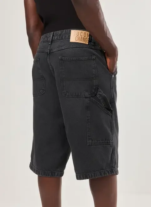 Bermuda Jorts Em Jeans Preto Circular