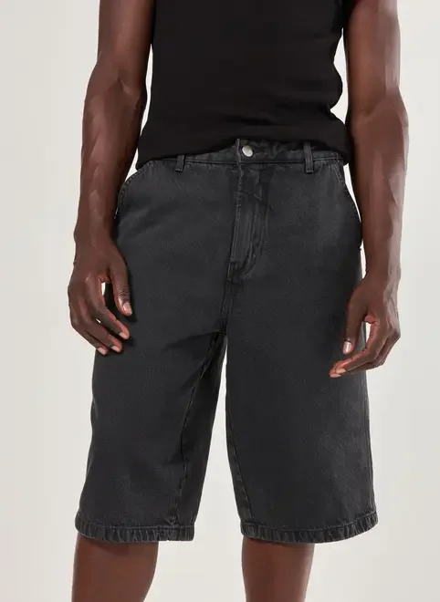 Bermuda Jorts Em Jeans Preto Circular
