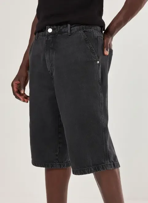 Bermuda Jorts Em Jeans Preto Circular