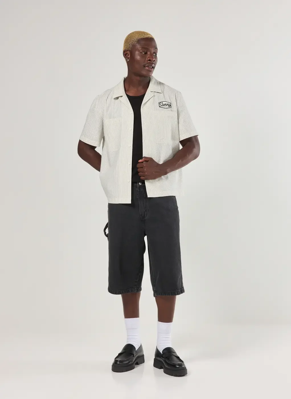 Bermuda Jorts Em Jeans Preto Circular