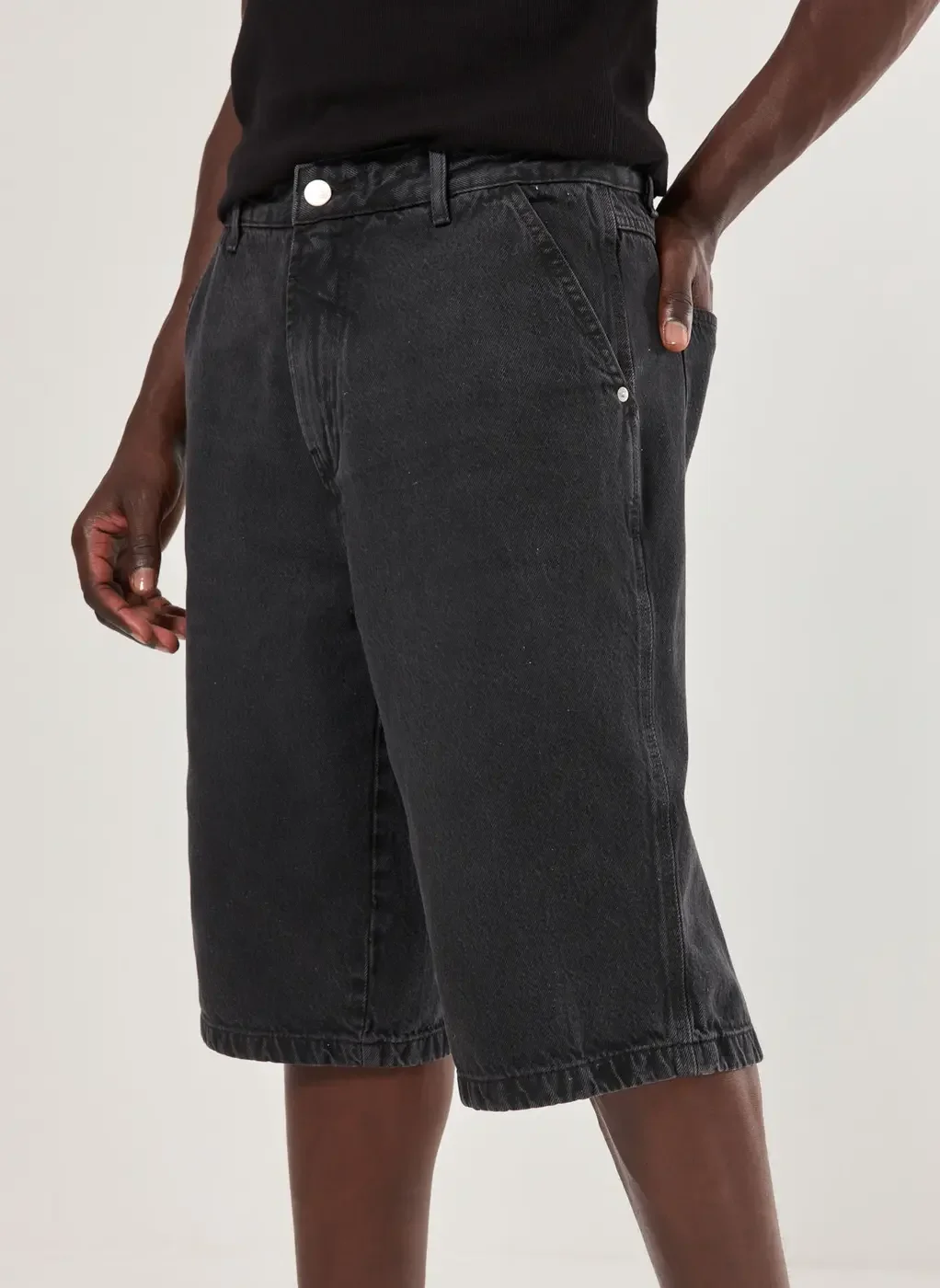 Bermuda Jorts Em Jeans Preto Circular