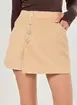 Short Saia Veludo Cotelê Caqui
