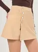 Short Saia Veludo Cotelê Caqui