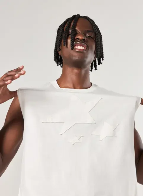 Regata Sleeveless Box Malhão Estrelas