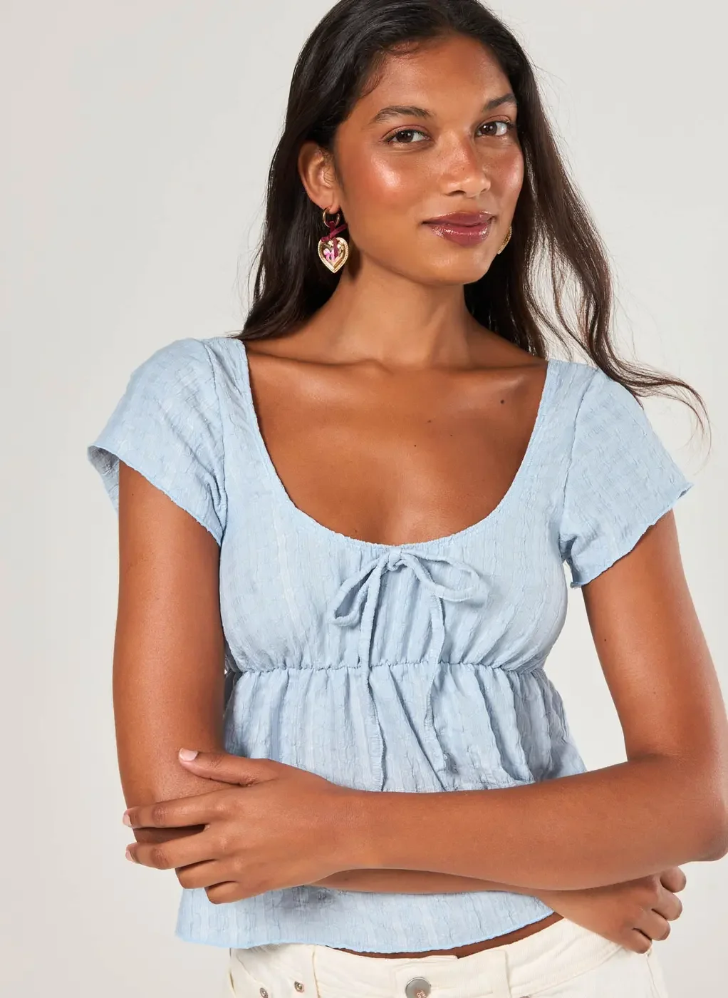 Blusa Tipo Batinha Azul Clara