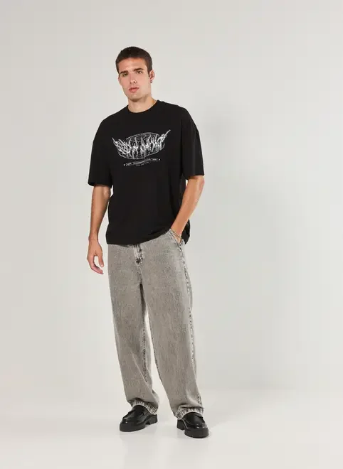 Camiseta Oversized Preta Cyber