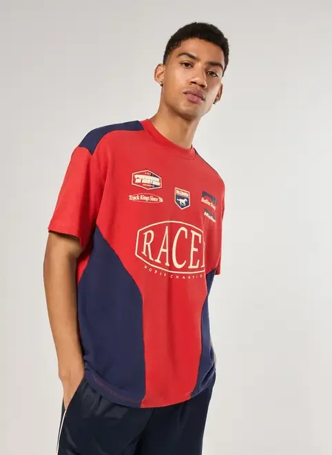 Camiseta Relaxed Vermelha Racer