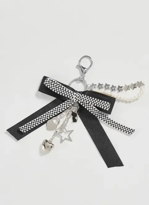 Chaveiro Com Laço Quadriculado