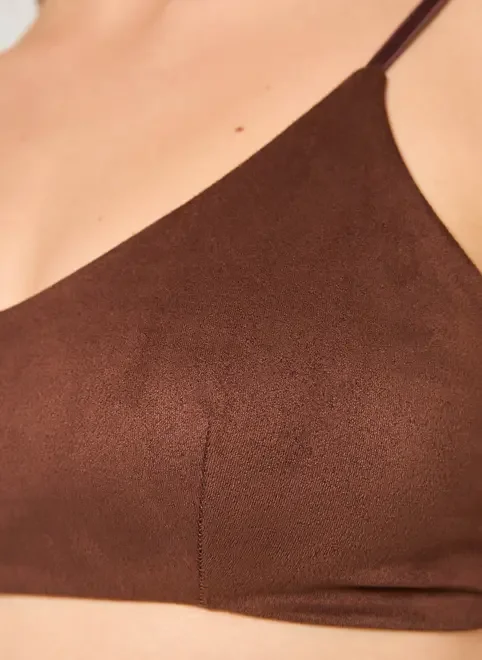 Top Em Suede Marrom