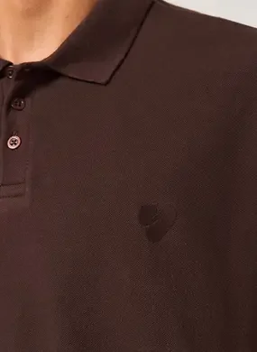 Camiseta Polo Box Piquet Marrom