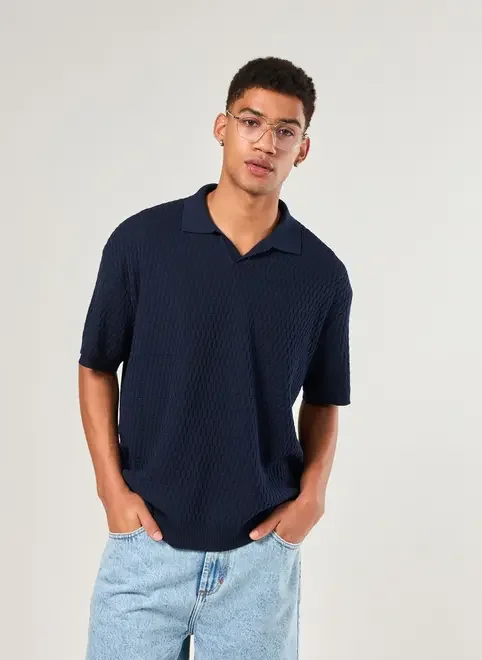 Camiseta Polo Box Em Tricô