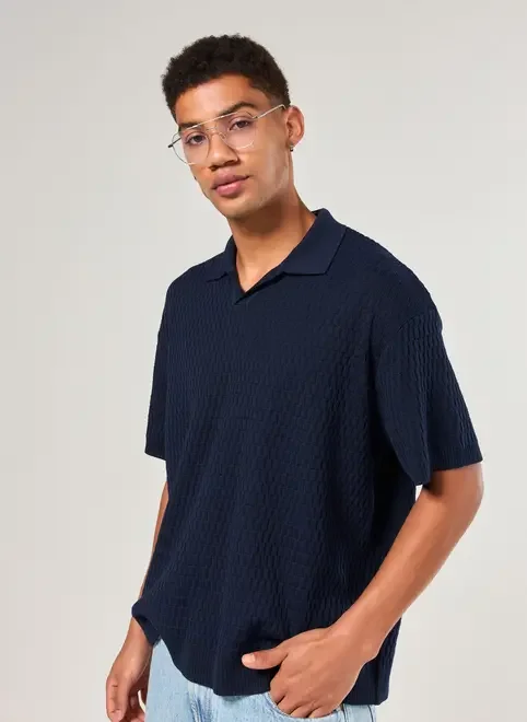 Camiseta Polo Box Em Tricô