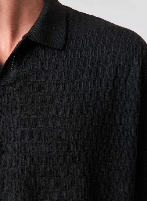 Camiseta Polo Box Em Tricô