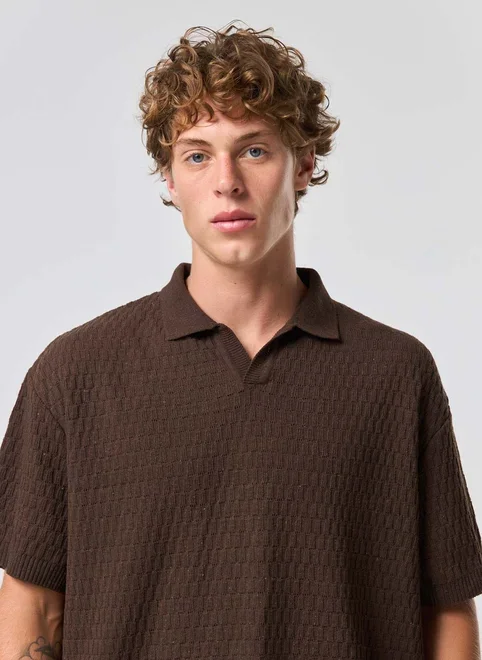 Camiseta Polo Box Em Tricô