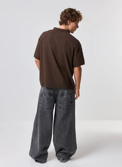 Camiseta Polo Box Em Tricô