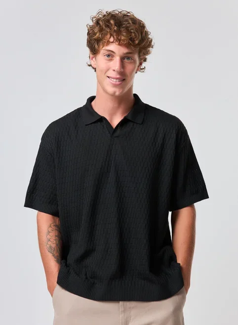 Camiseta Polo Box Em Tricô