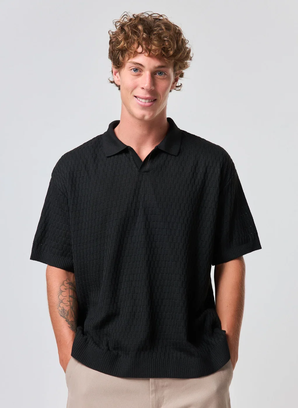 Camiseta Polo Box Em Tricô