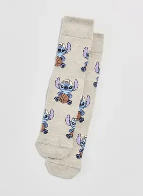 Meia Cinza Stitch Basquete