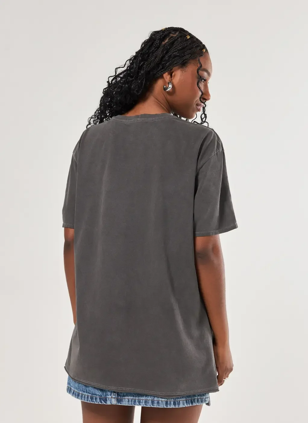 Camiseta Oversized Preta Estonada Racer