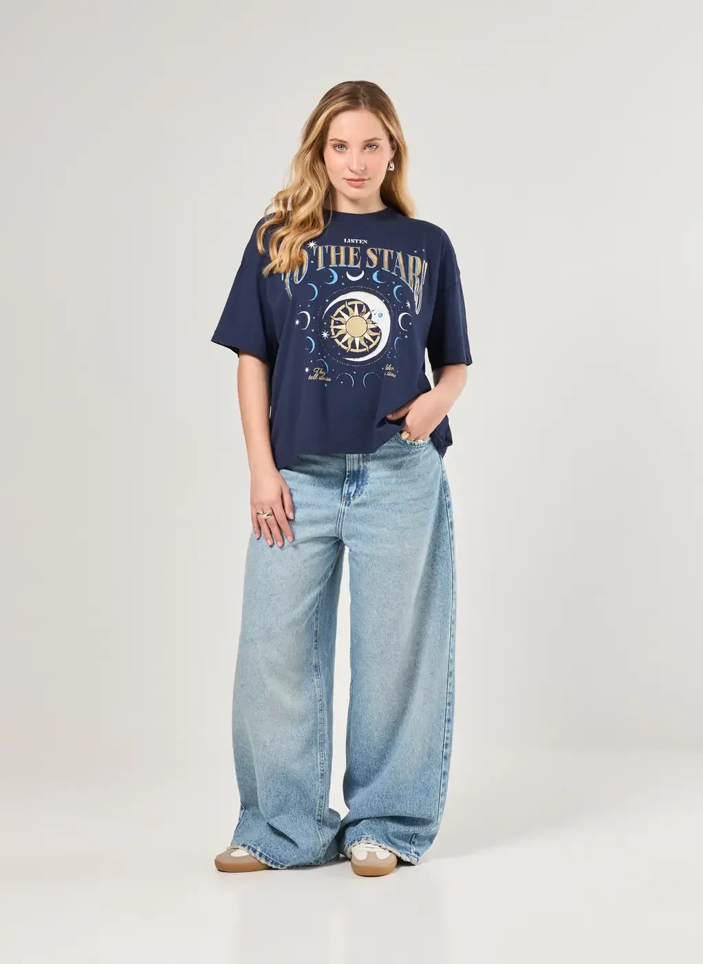 Camiseta Azul-Marinho Mística Com Brilho