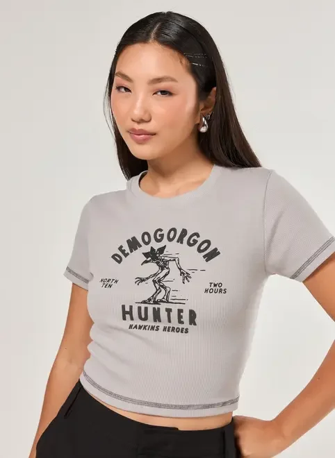 Mini Tee Cinza Stranger Things