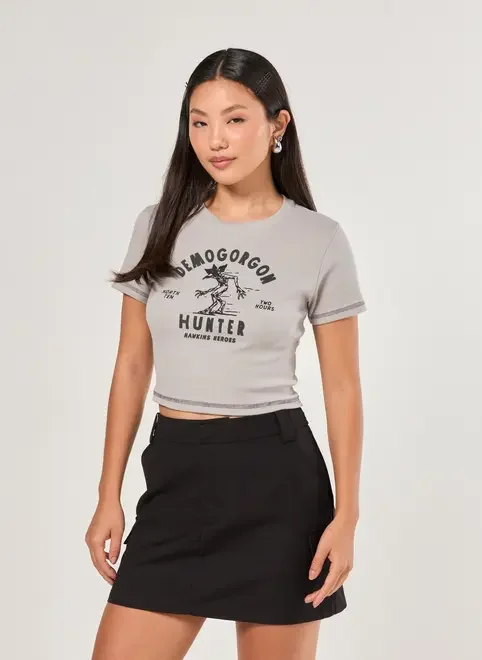 Mini Tee Cinza Stranger Things