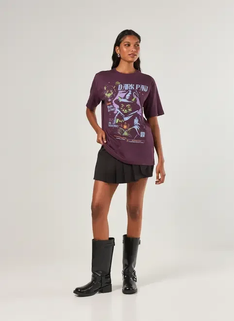 Camiseta Oversized Gatinho Dark