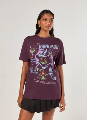 Camiseta Oversized Gatinho Dark