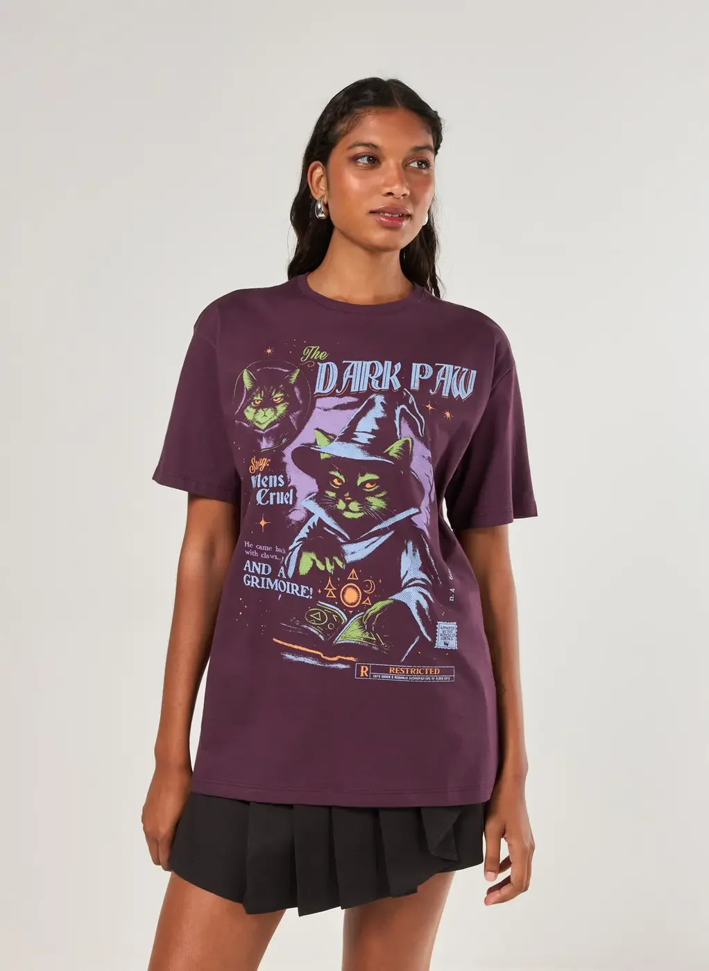 Camiseta Oversized Gatinho Dark