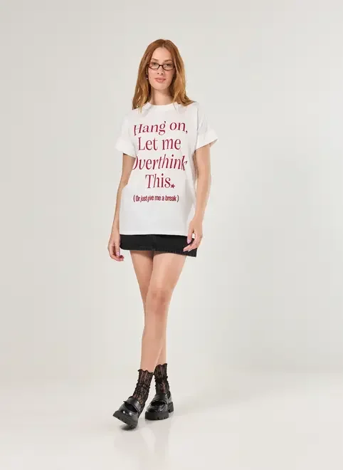 Camiseta Oversized Off-White Overthink