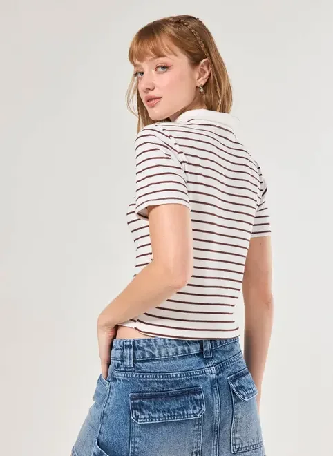 Blusa Canelada Polo Listras